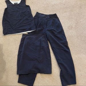 Vintage Halston 3 piece silk lined set - size 4